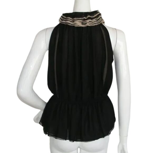 ROBERT RODRIGUEZ Top, S, Mesh, Ruffle Neck/Front, Sleeveless, Neiman Marcus - Picture 5 of 13